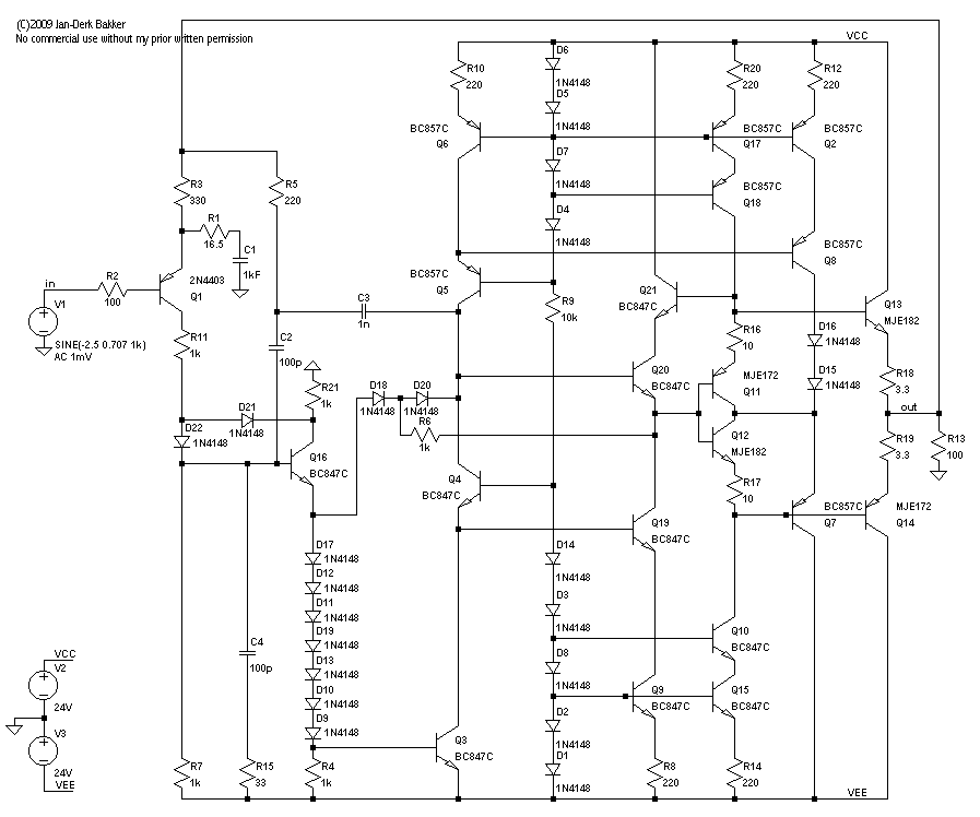 A new discrete currentfeedback opamp design RFC Circuit Diagram